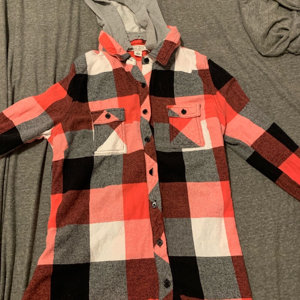 Long sleeve hooded flannel